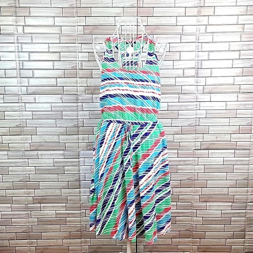 Gap sun dress  Halter Racerback Muticolor Midi Womens Size S
